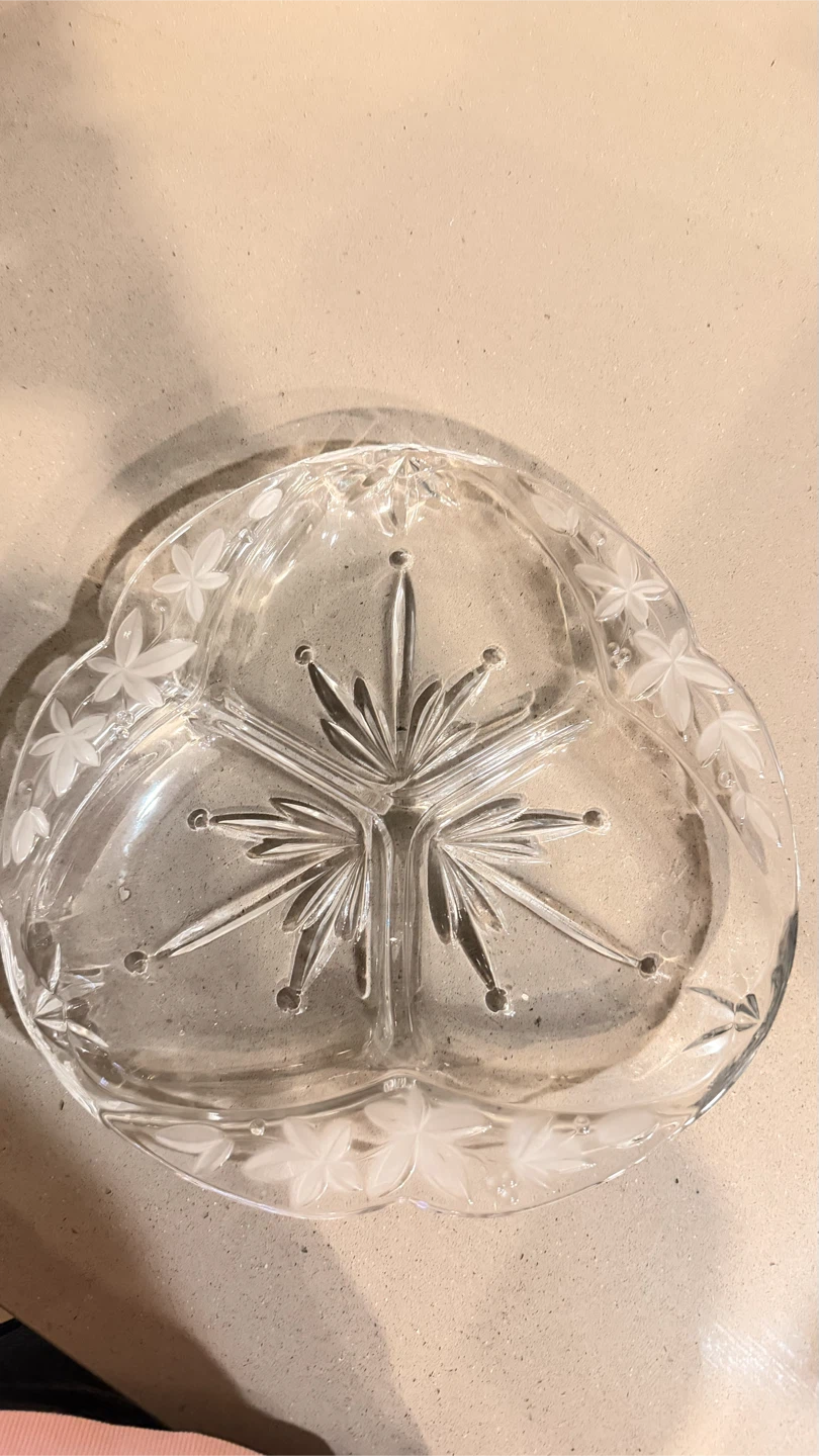 Clear Glass Divided Serving Dish