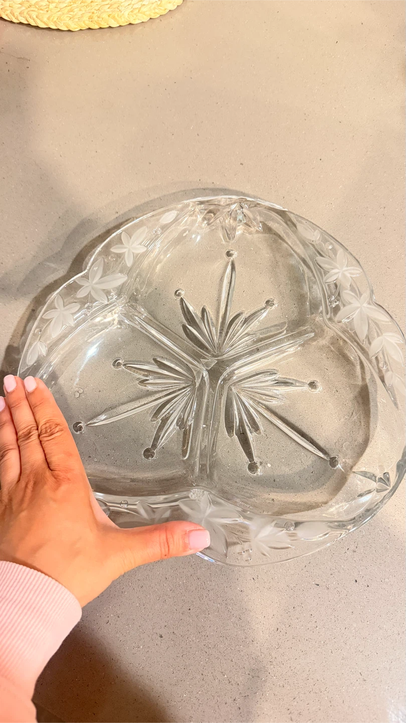 Clear Glass Divided Serving Dish - photo 2