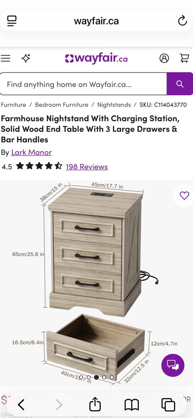 2 nightstands with charging station