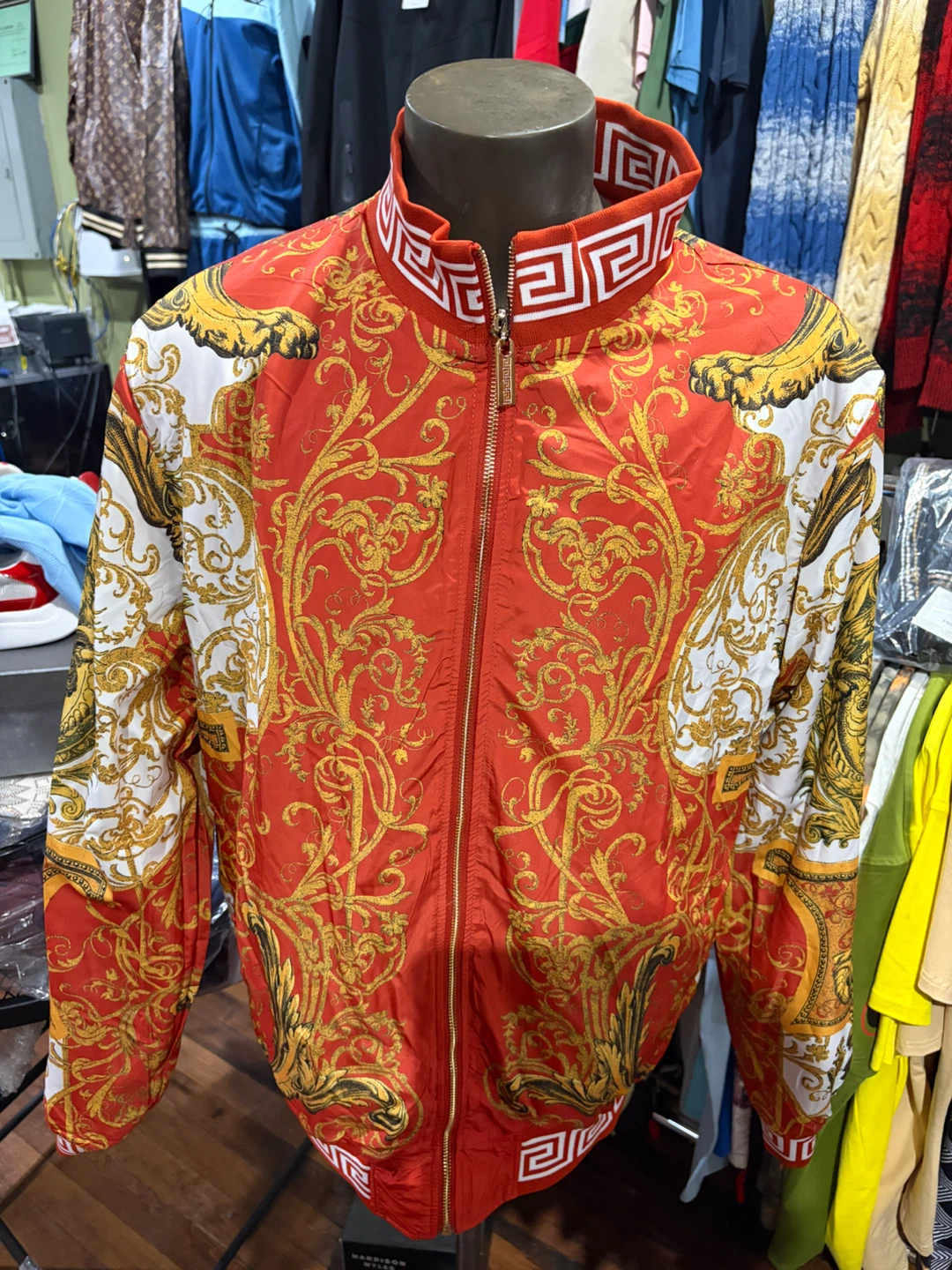Barabas Jogger Suit Burnt Orange Velvet Reversible Jacket - photo 4