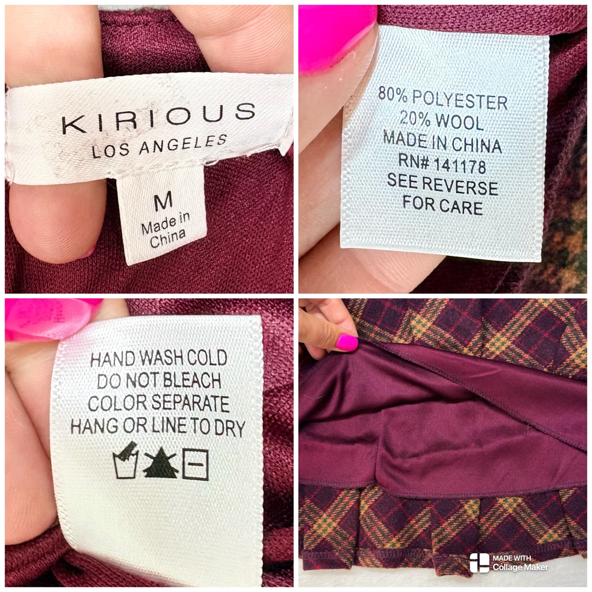 Kirious Y2K Plaid Wool Blend Ruffle Hem Mini Skirt Size Medium - photo 2