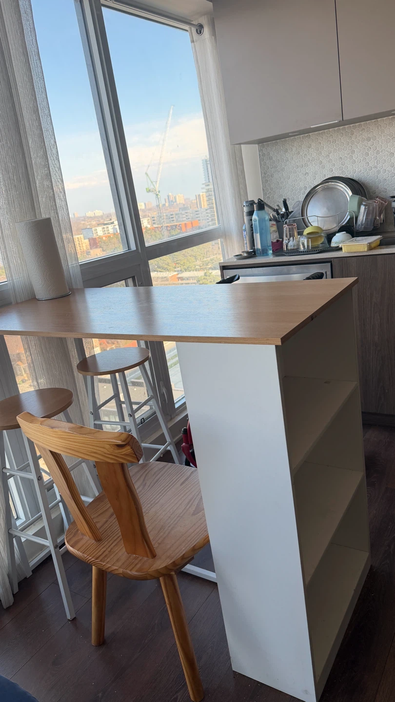 Bar Table with Shelves - photo 2