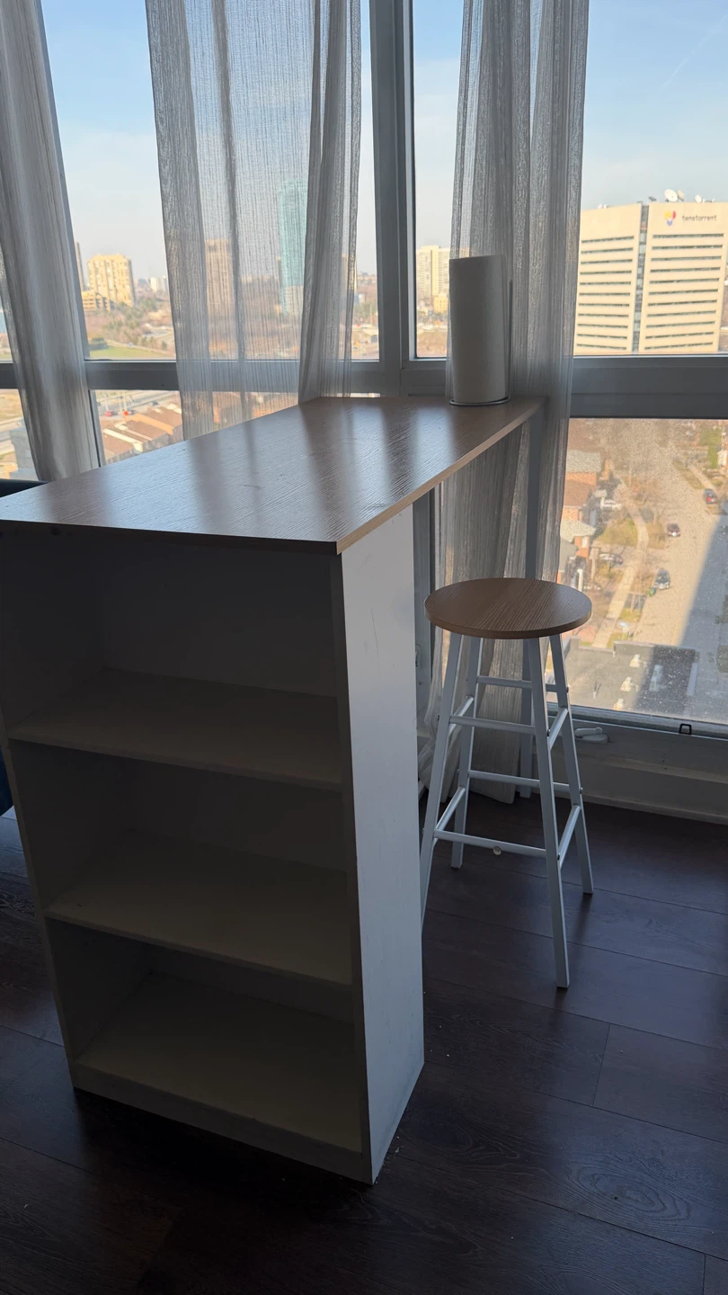 Bar Table with Shelves - photo 3