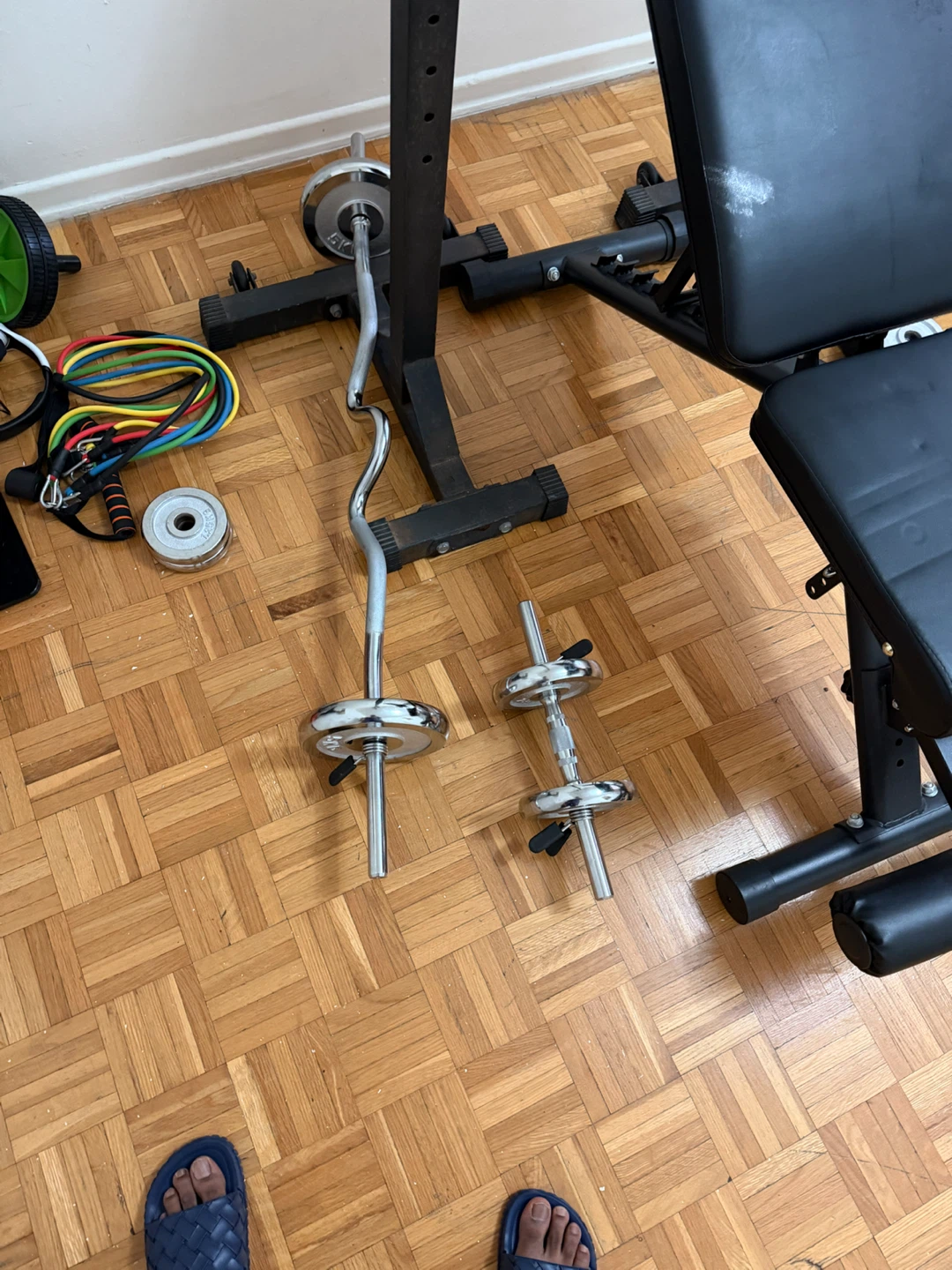 Home Gym Set – Bench, Rack, Olympic Weights & Bars
