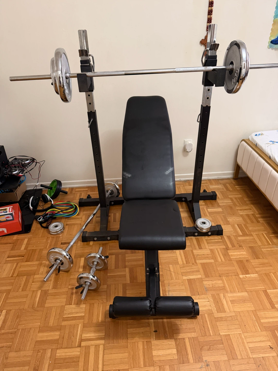 Home Gym Set – Bench, Rack, Olympic Weights & Bars - photo 2