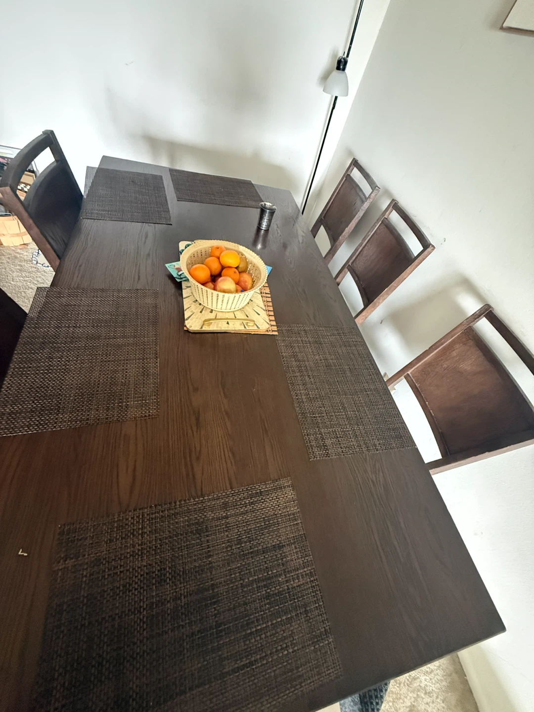 Dark Wood Dining Table with 6 Chairs - photo 4