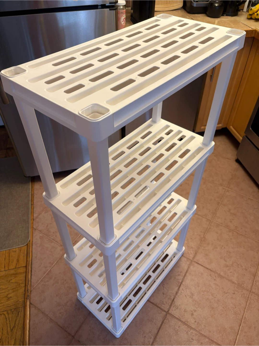 4-Tier Tall White Plastic Shelf - photo 2