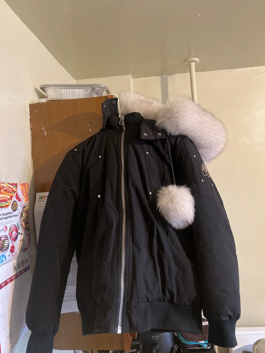 Moose Knuckles Black Down Parka with Fur Hood - photo 5