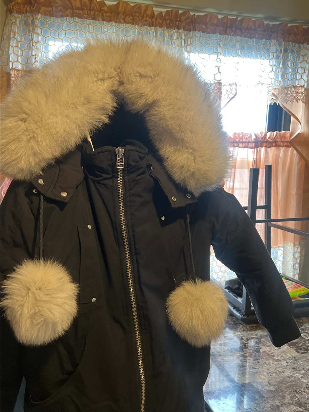 Moose Knuckles Black Down Parka with Fur Hood - photo 4