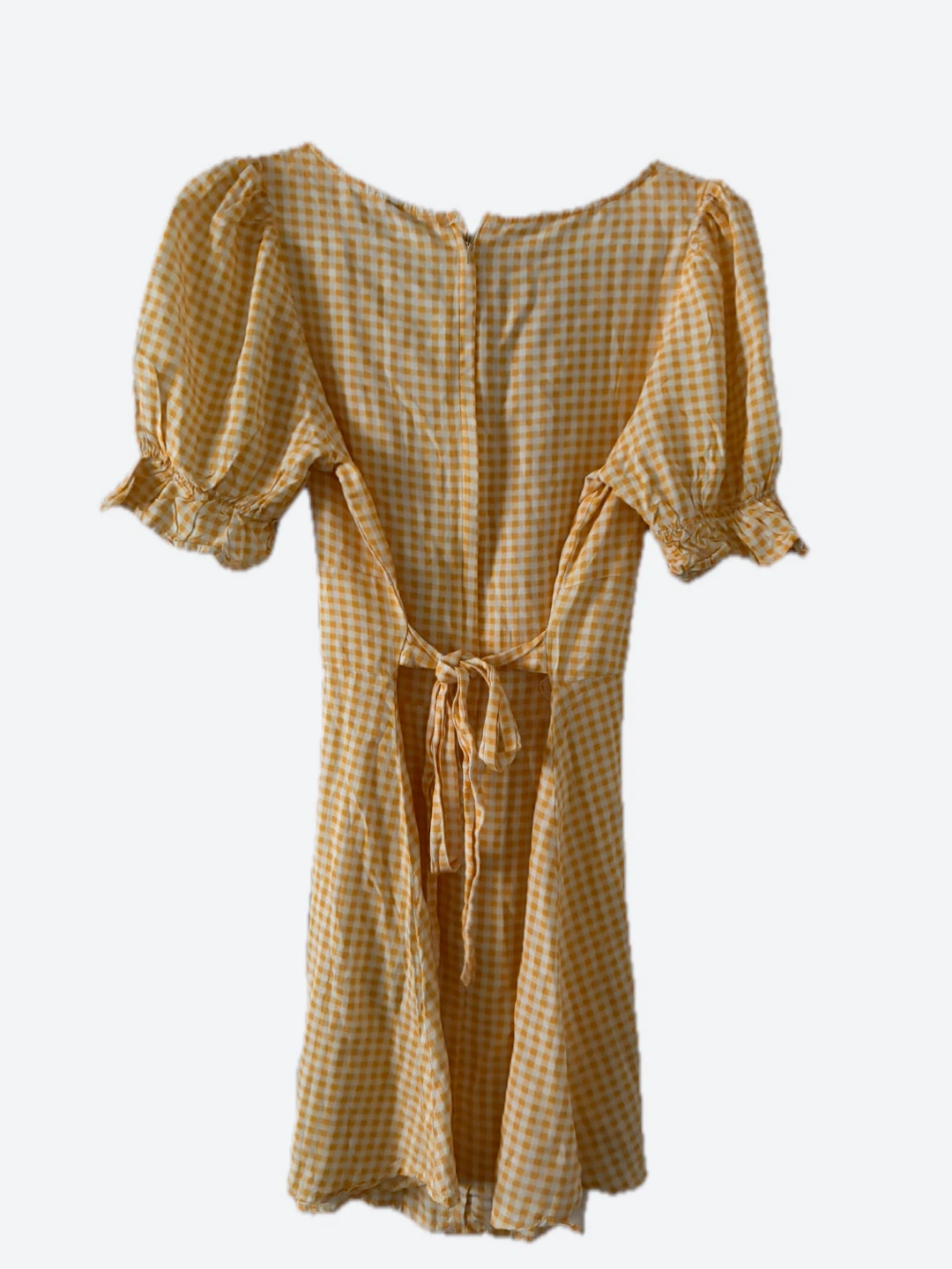 Yellow Gingham Puff Sleeve Dress - photo 2