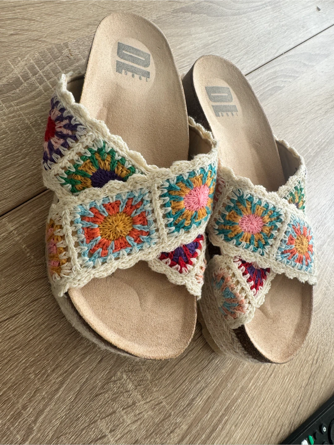 Platform Sandals with Crochet Detail