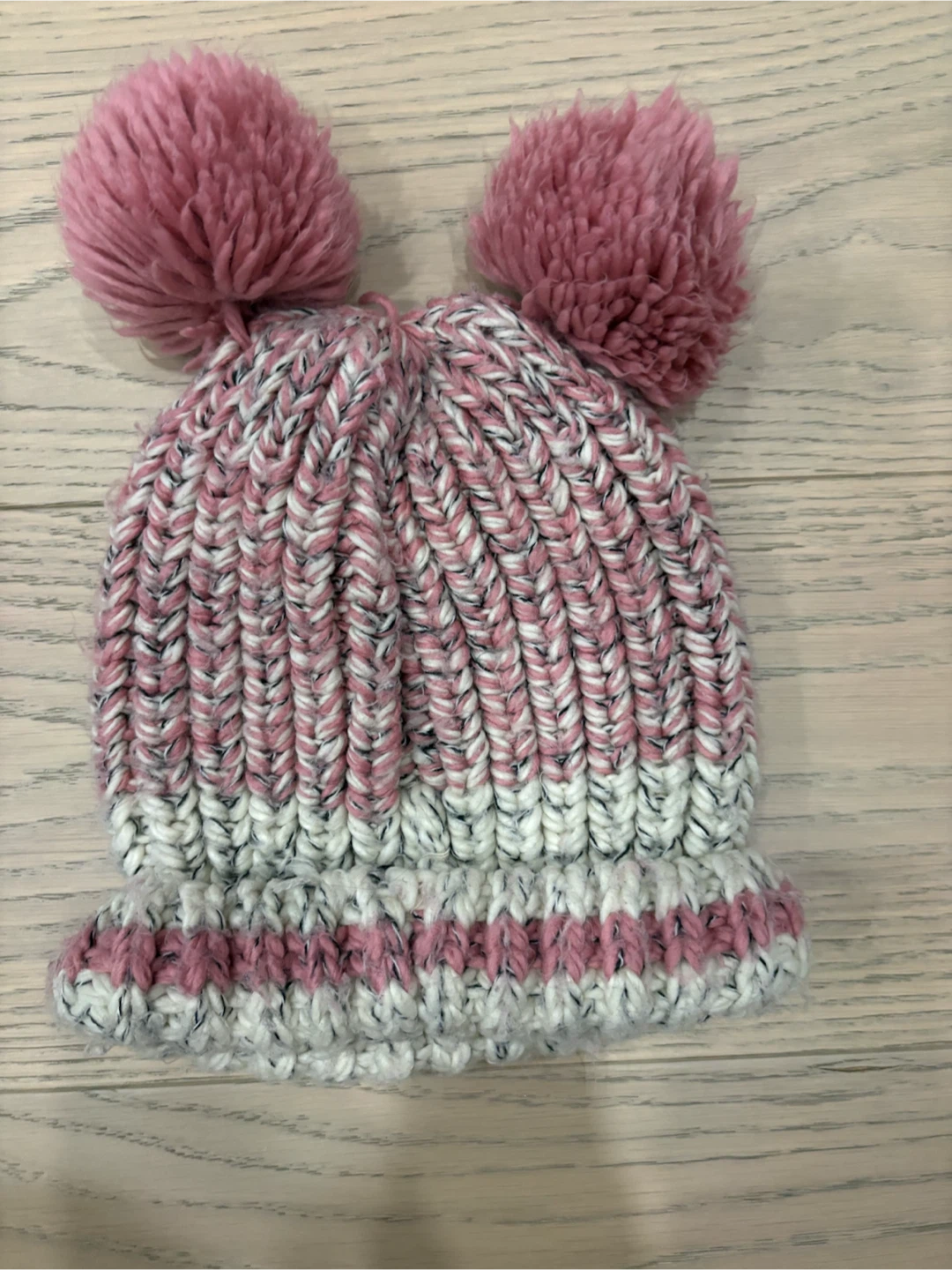 Roots Kids Beanie with Pom Poms - Pink/White - 3-5 Yrs - photo 2