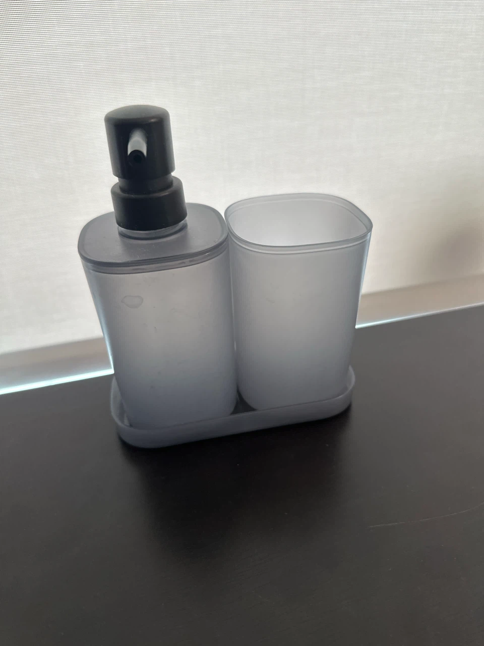 Frosted Soap Dispenser and Tumbler Set