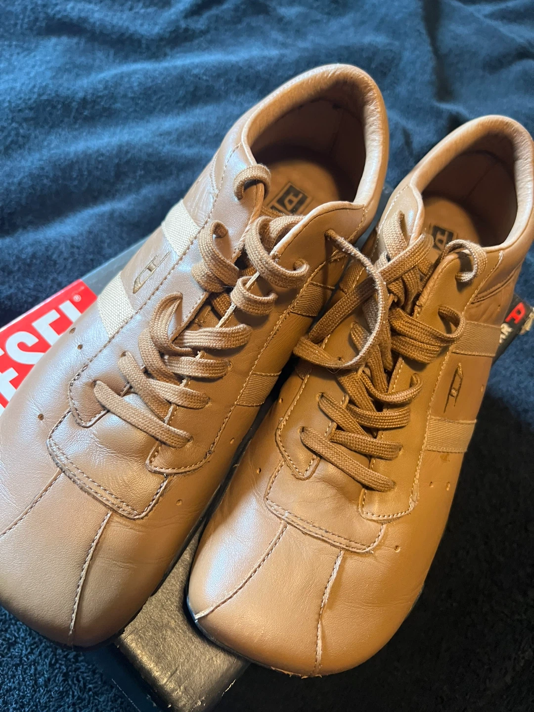 Vintage Diesel Men's Leather Sneakers Size 9 - photo 2