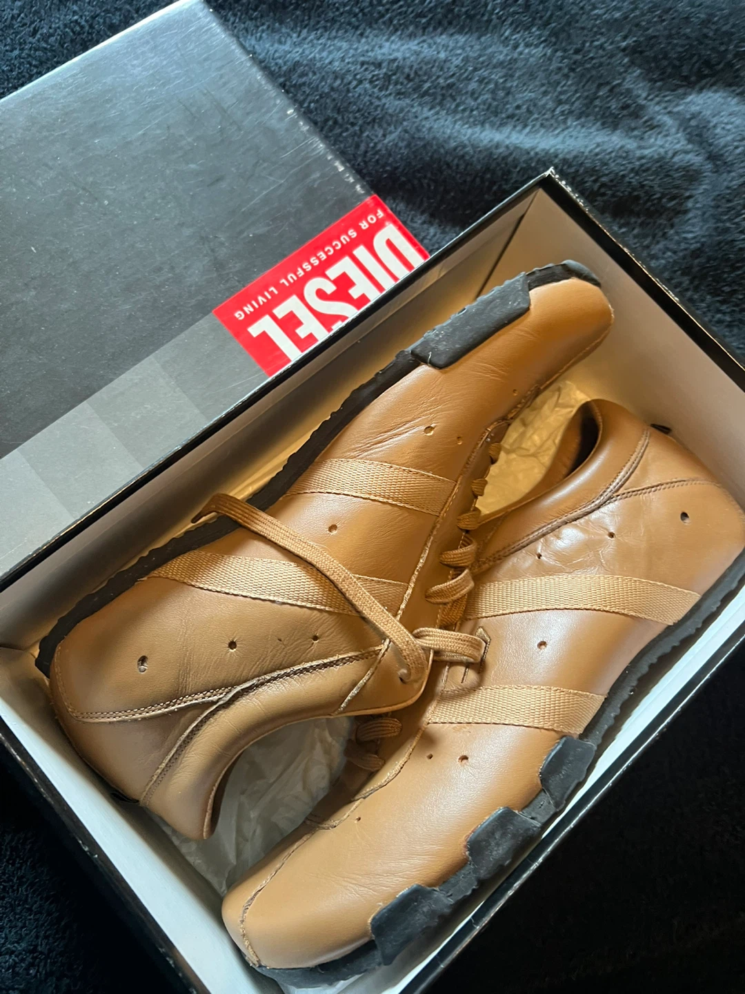 Vintage Diesel Men's Leather Sneakers Size 9