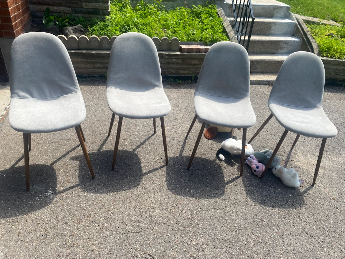 Set of 4 Grey Dining Chairs