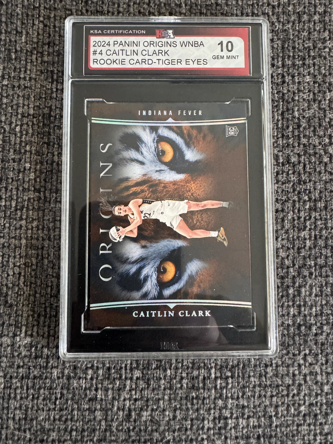 2024 Panini Origins Caitlin Clark #4 Rookie Card - Tiger Eyes