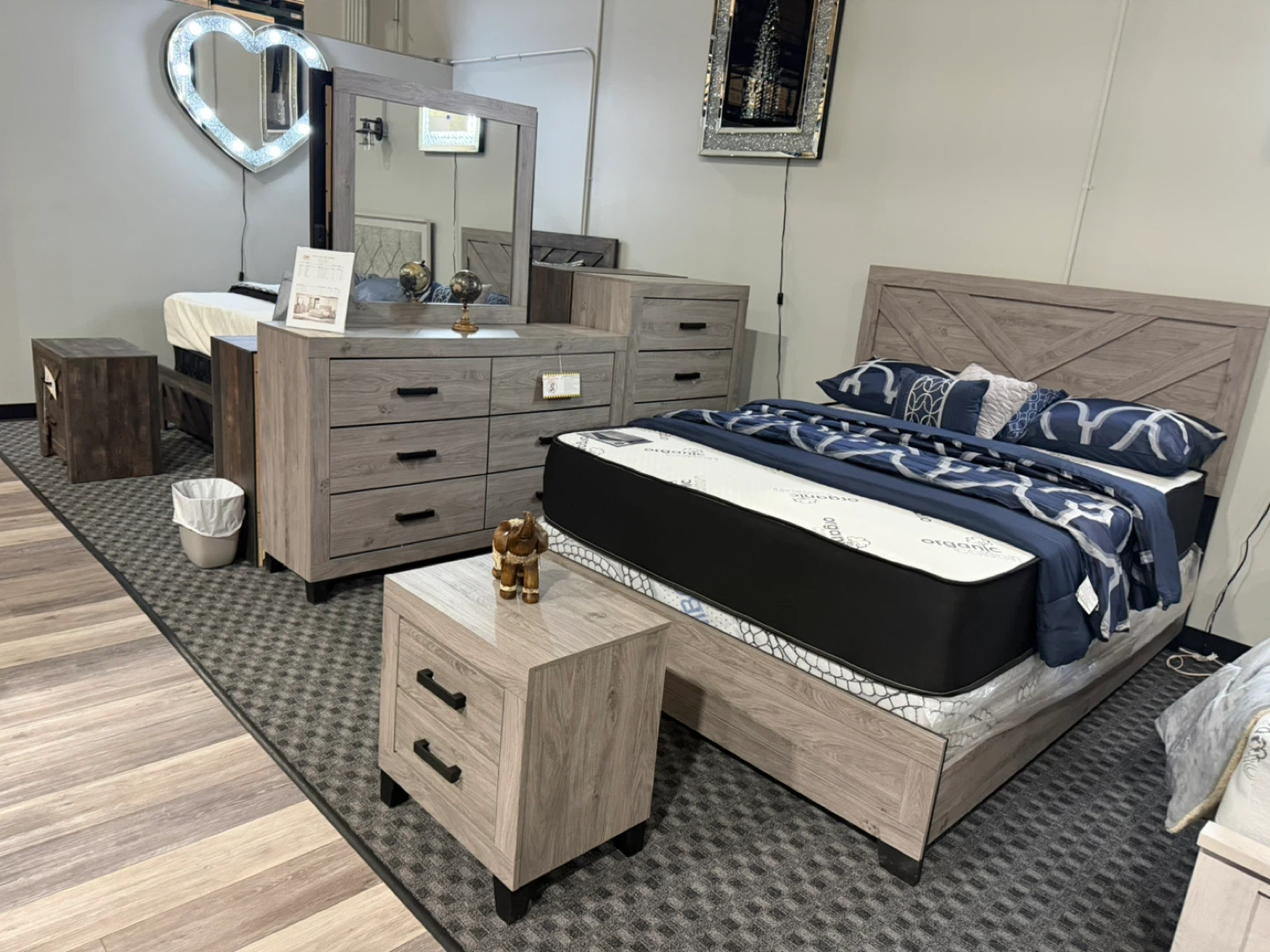 Queen Size Bed Frame with Headboard and Footboard