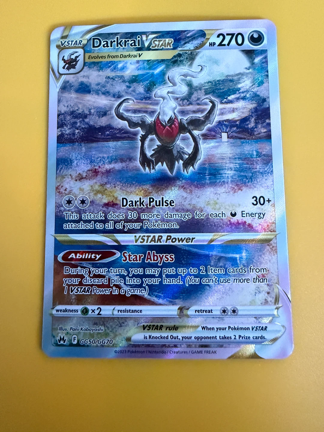 Pokemon Darkrai VSTAR Rare Card