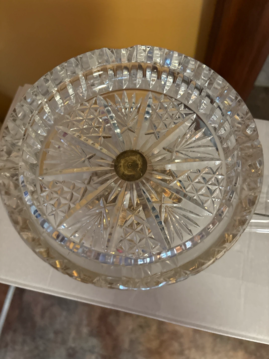 Crystal Ashtray with Brass Stand - photo 3