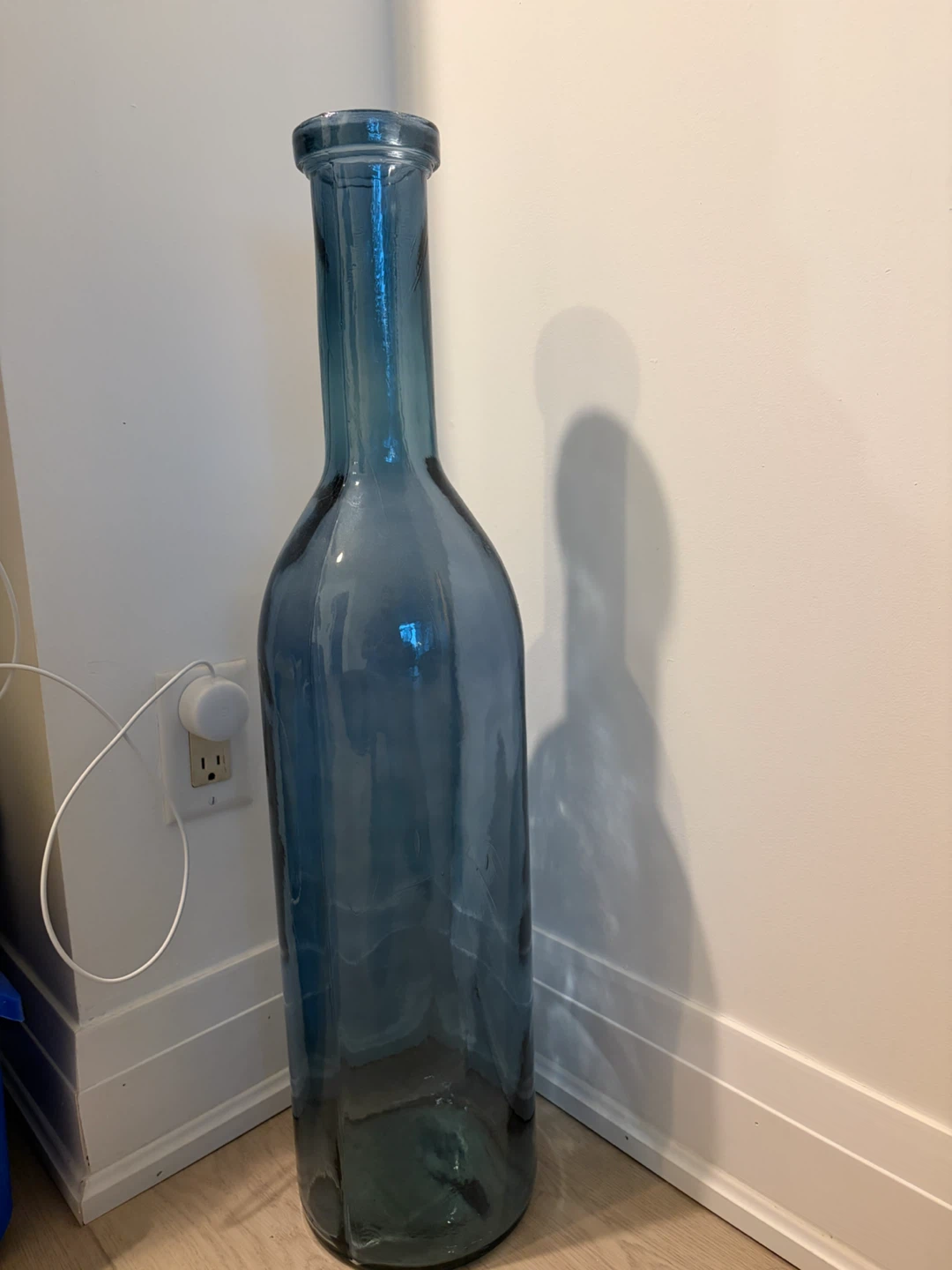 Large Blue Glass Bottle Vase