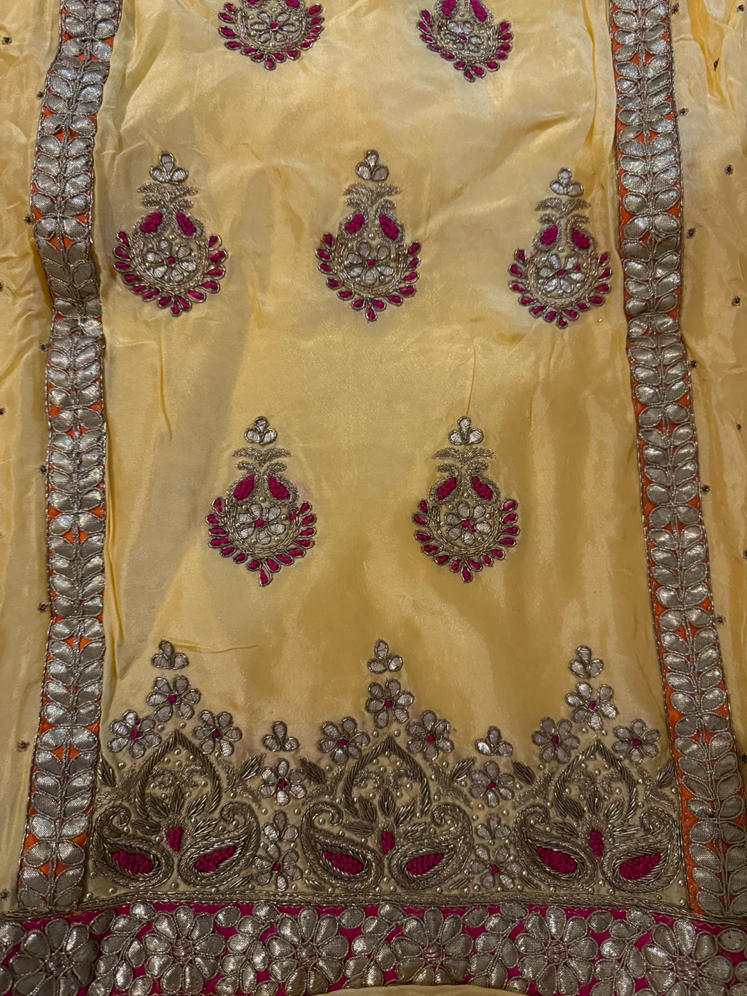 Yellow Embroidered Salwar Kameez Dupatta Set - photo 2