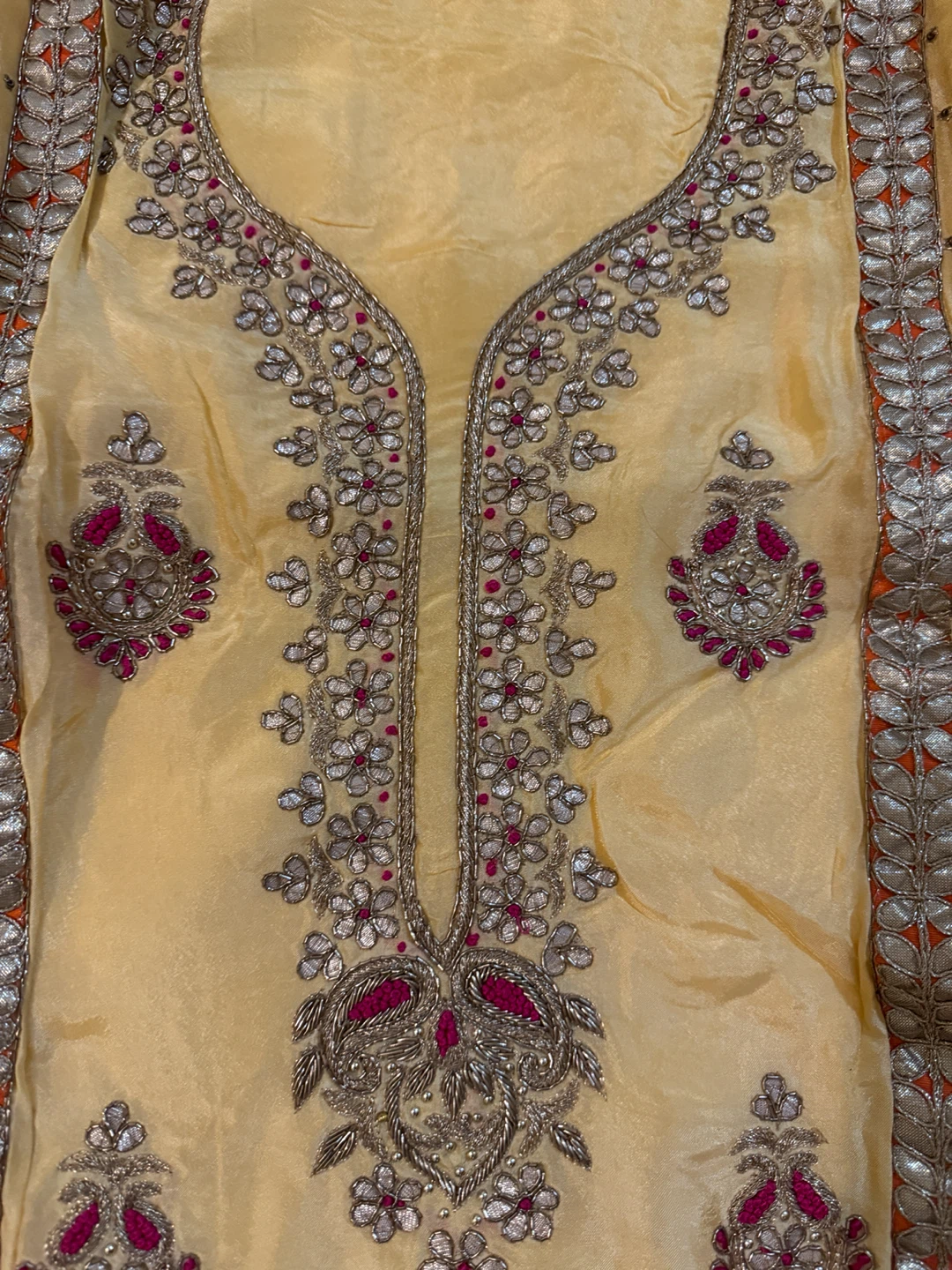 Yellow Embroidered Salwar Kameez Dupatta Set - photo 3