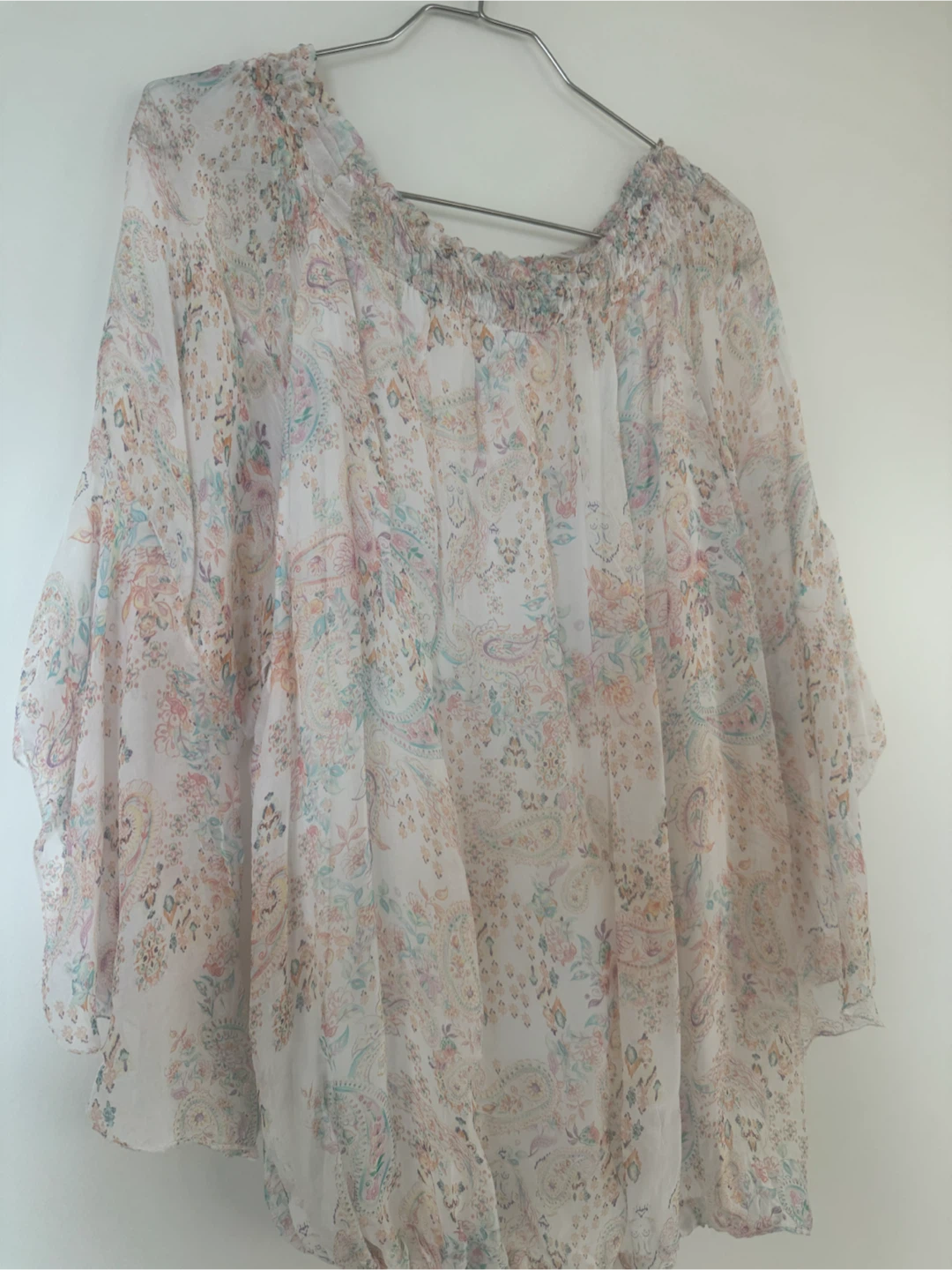 Sheer Paisley Print Blouse