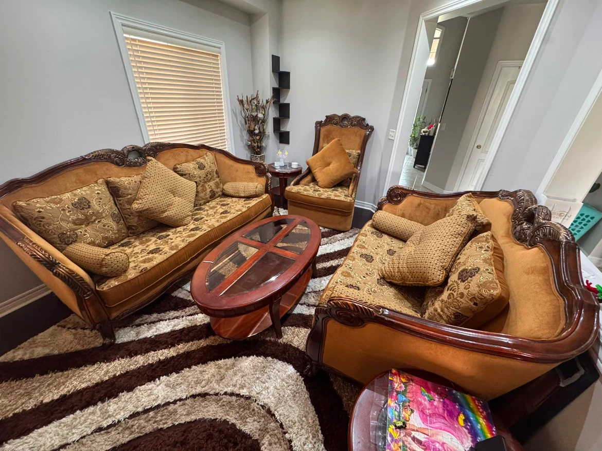 Luxury Sofa Set with Armchair and Coffee Table