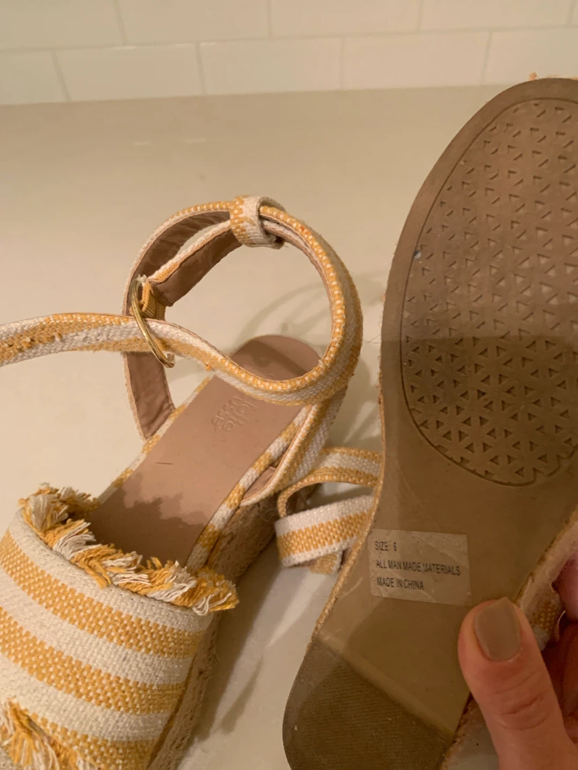 Women's Striped Espadrille Wedge Sandals Size 8 - photo 2