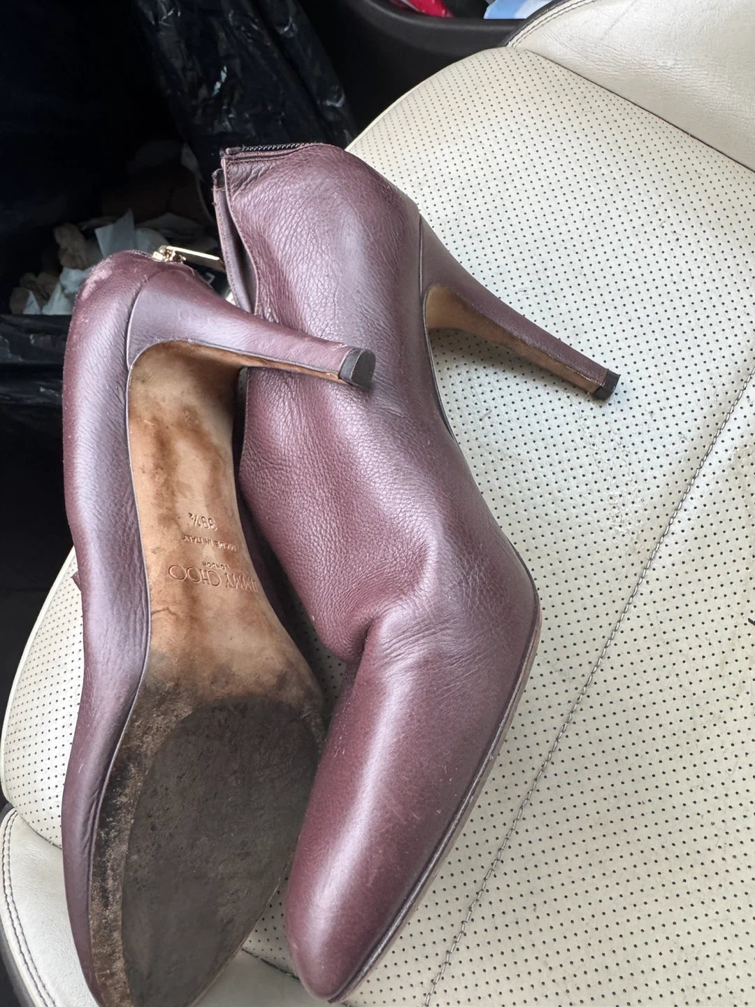 Jimmy Choo London Purple  Leather Ankle Boots - photo 2