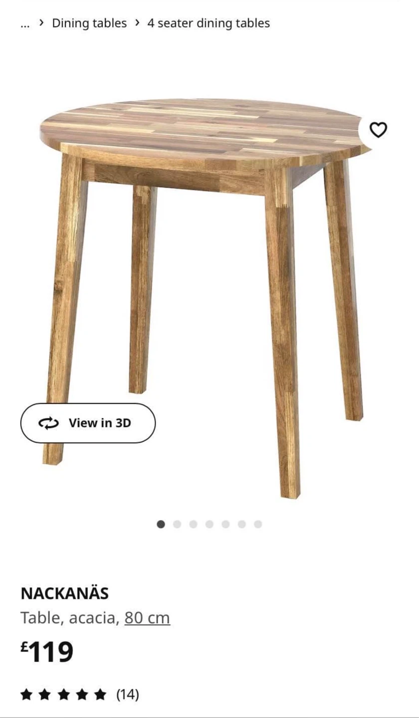 Discontinued IKEA NACKANÄS round dining table - photo 3