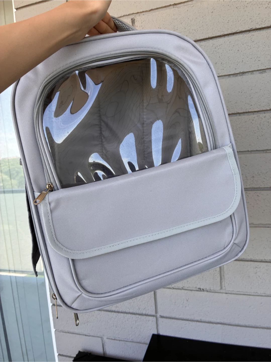 Light Grey Pet Carrier Backpack