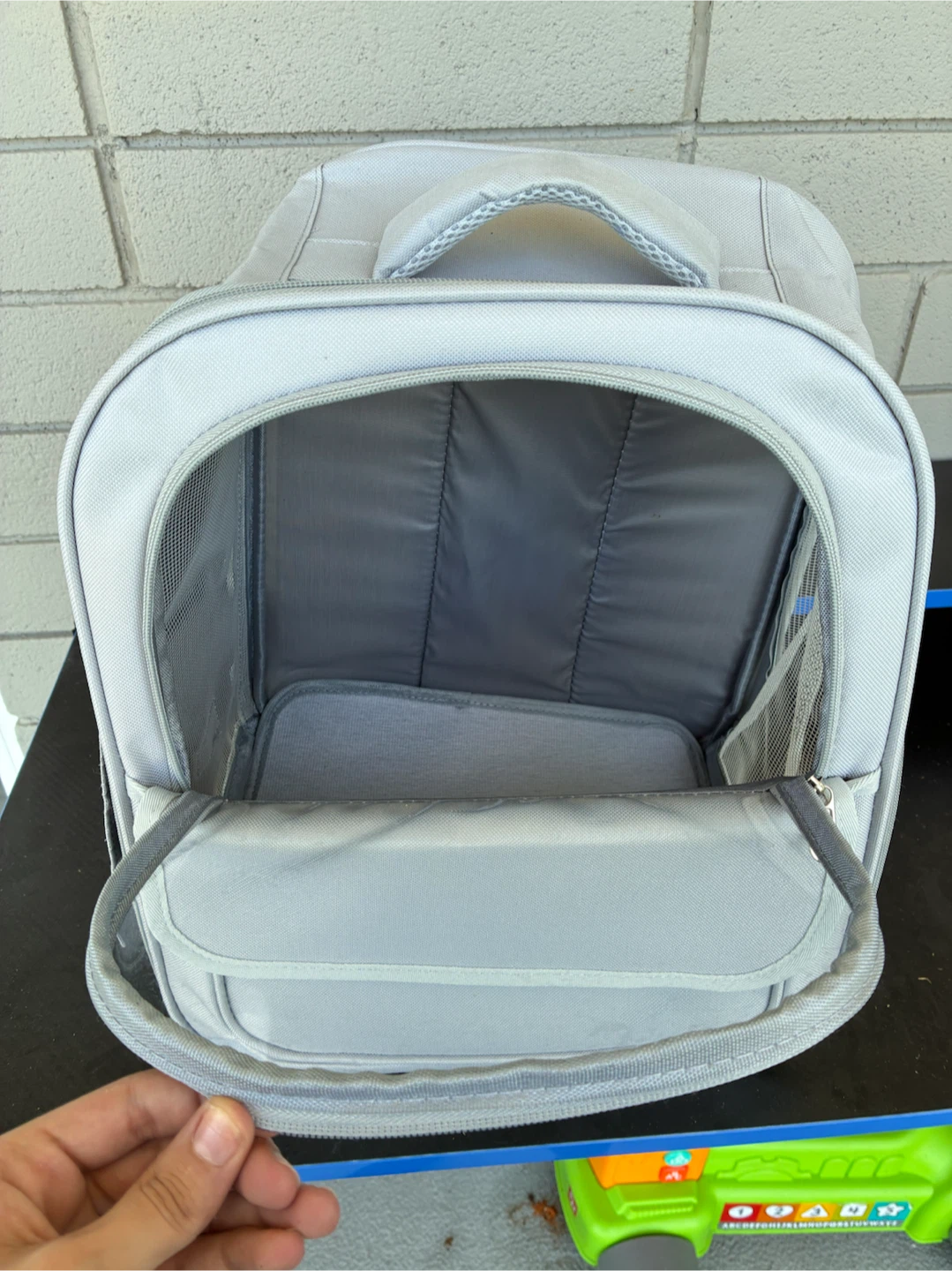Light Grey Pet Carrier Backpack - photo 3