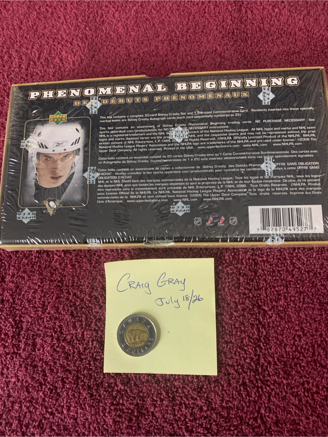 SIDNEY CROSBY PHENOMENAL BEGINNING FACTORY SEALED BOX - photo 2