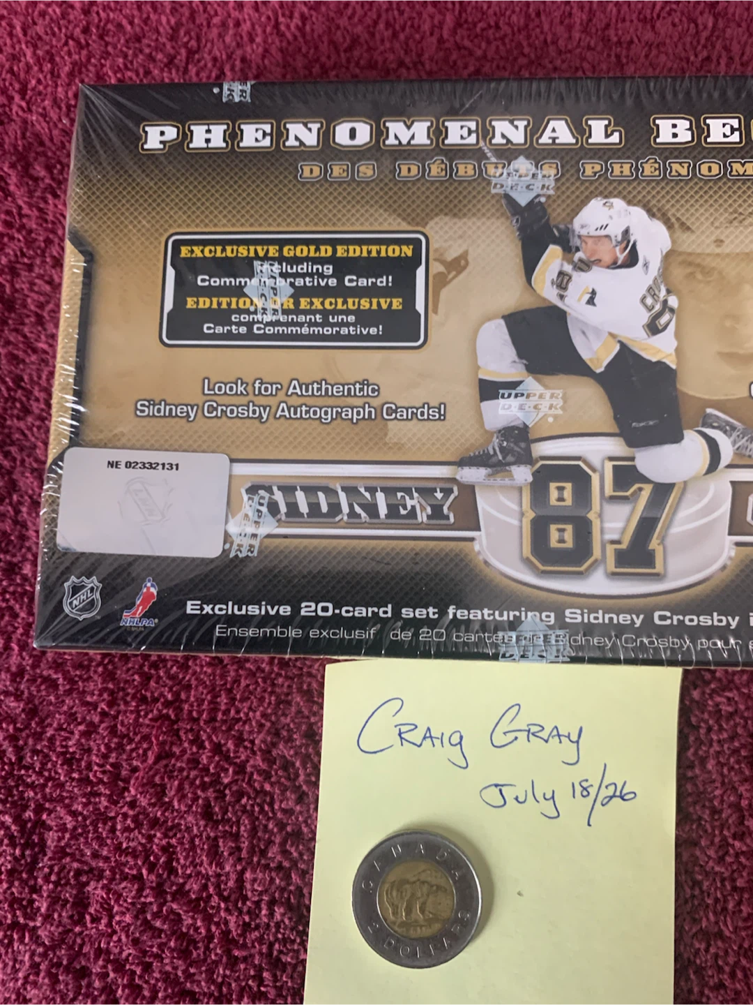 SIDNEY CROSBY PHENOMENAL BEGINNING FACTORY SEALED BOX - photo 3