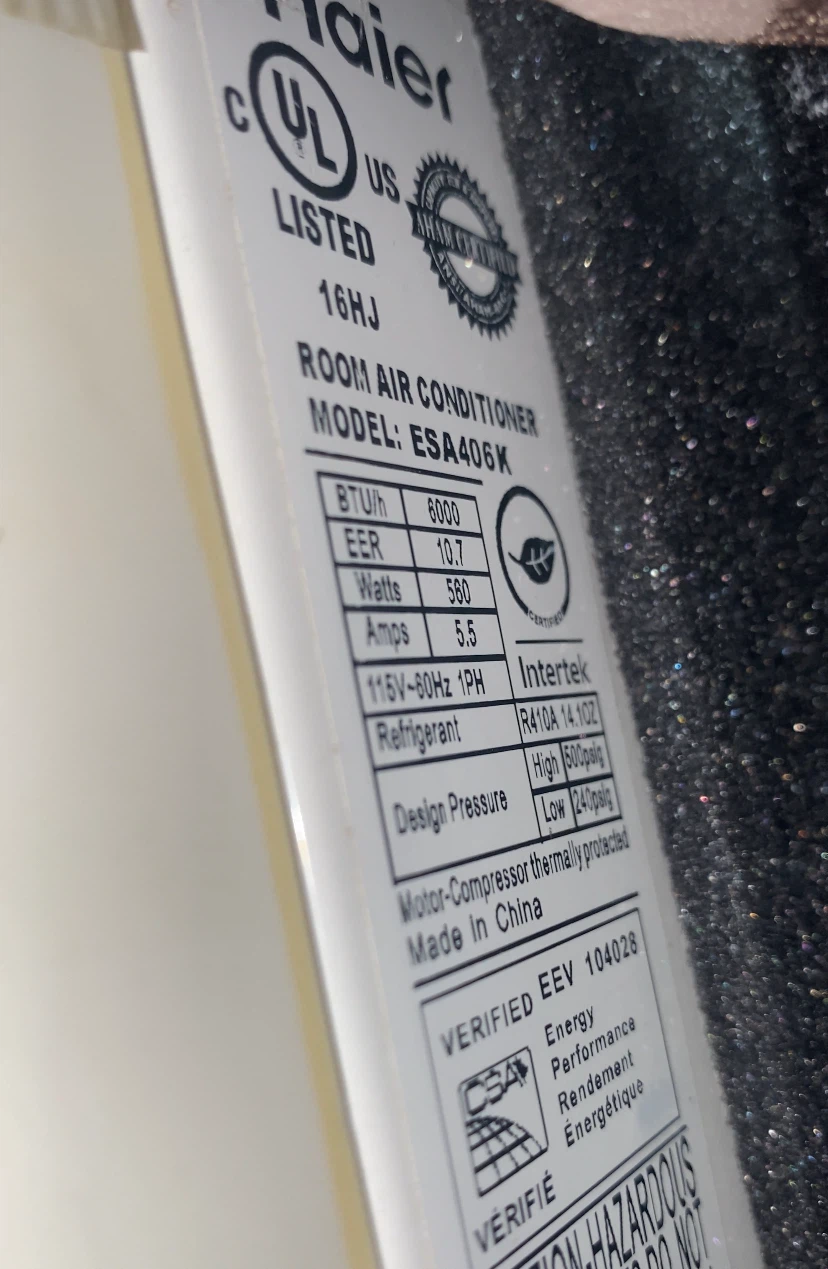 Haier Room Air Conditioner Model ESA406K - photo 4