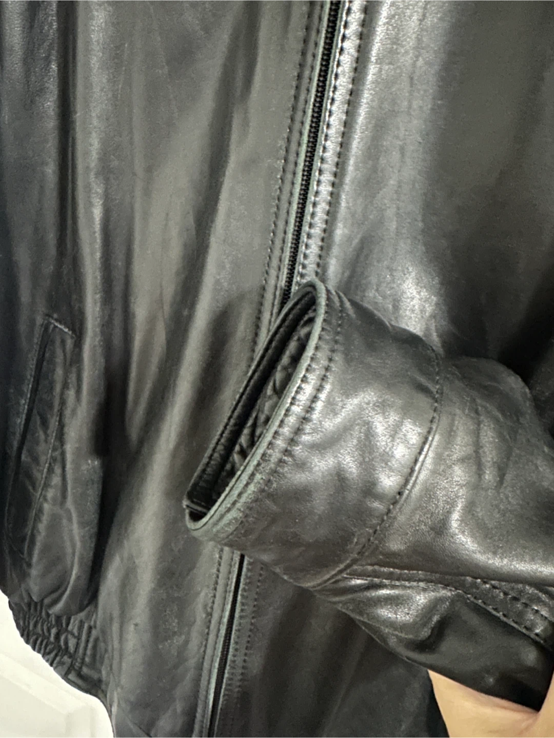 Men's Black Leather Jacket - photo 3