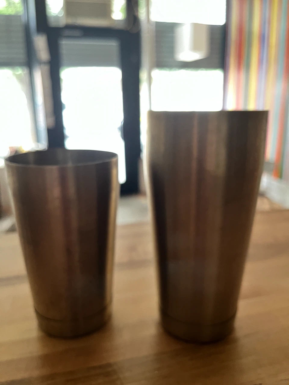 Set of 2 Metal Cocktail Shakers