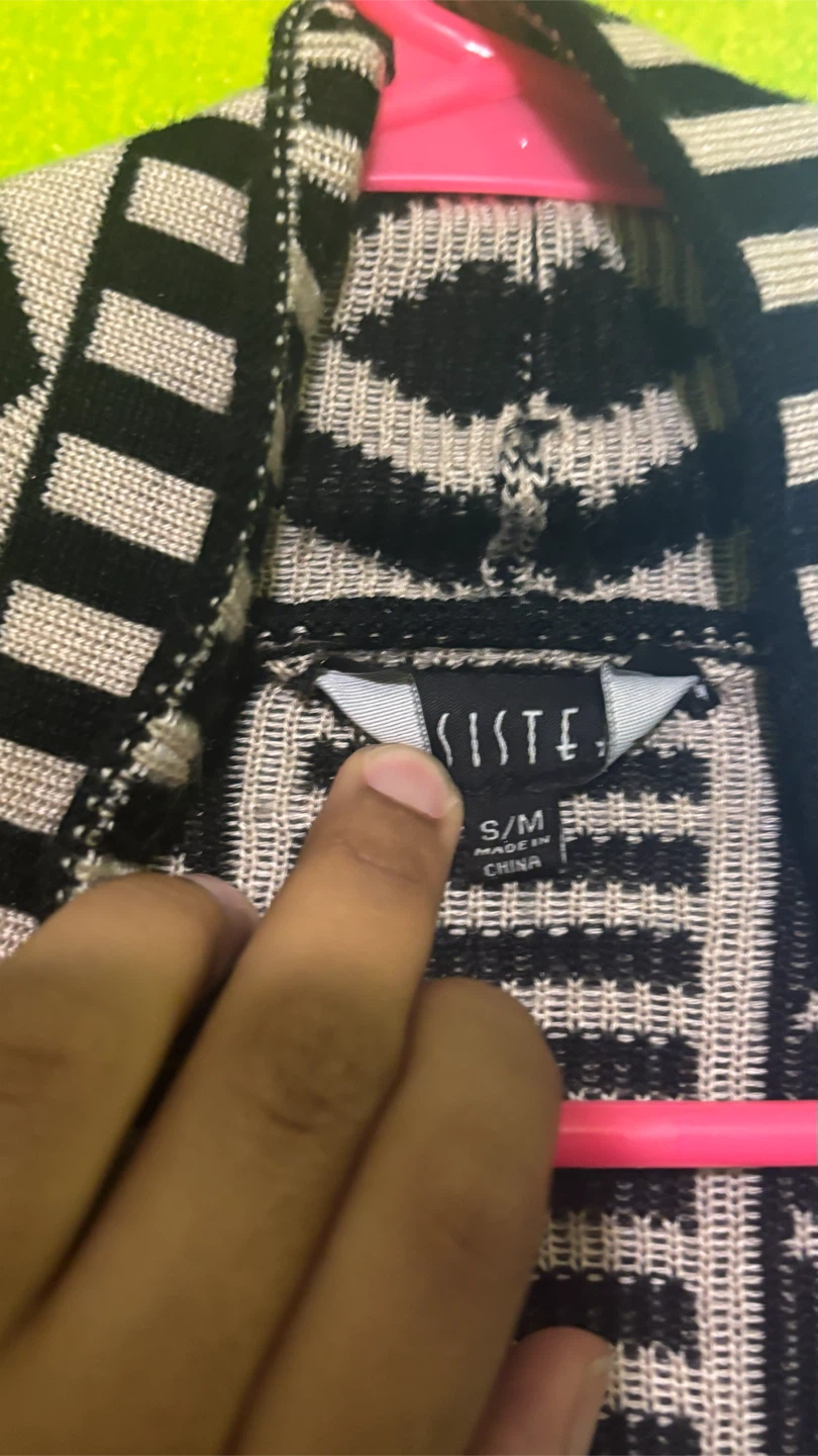 Geometric Open-Front Cardigan Sweater - photo 2