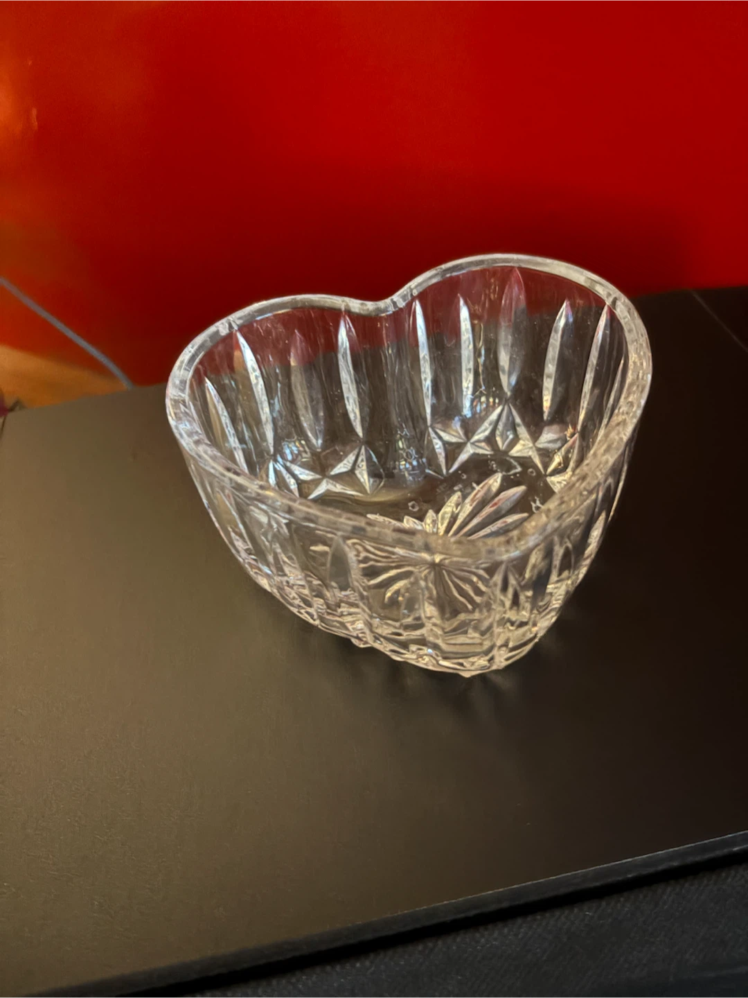 Vintage FTD Germany Lead Crystal Heart-Shaped Bowl