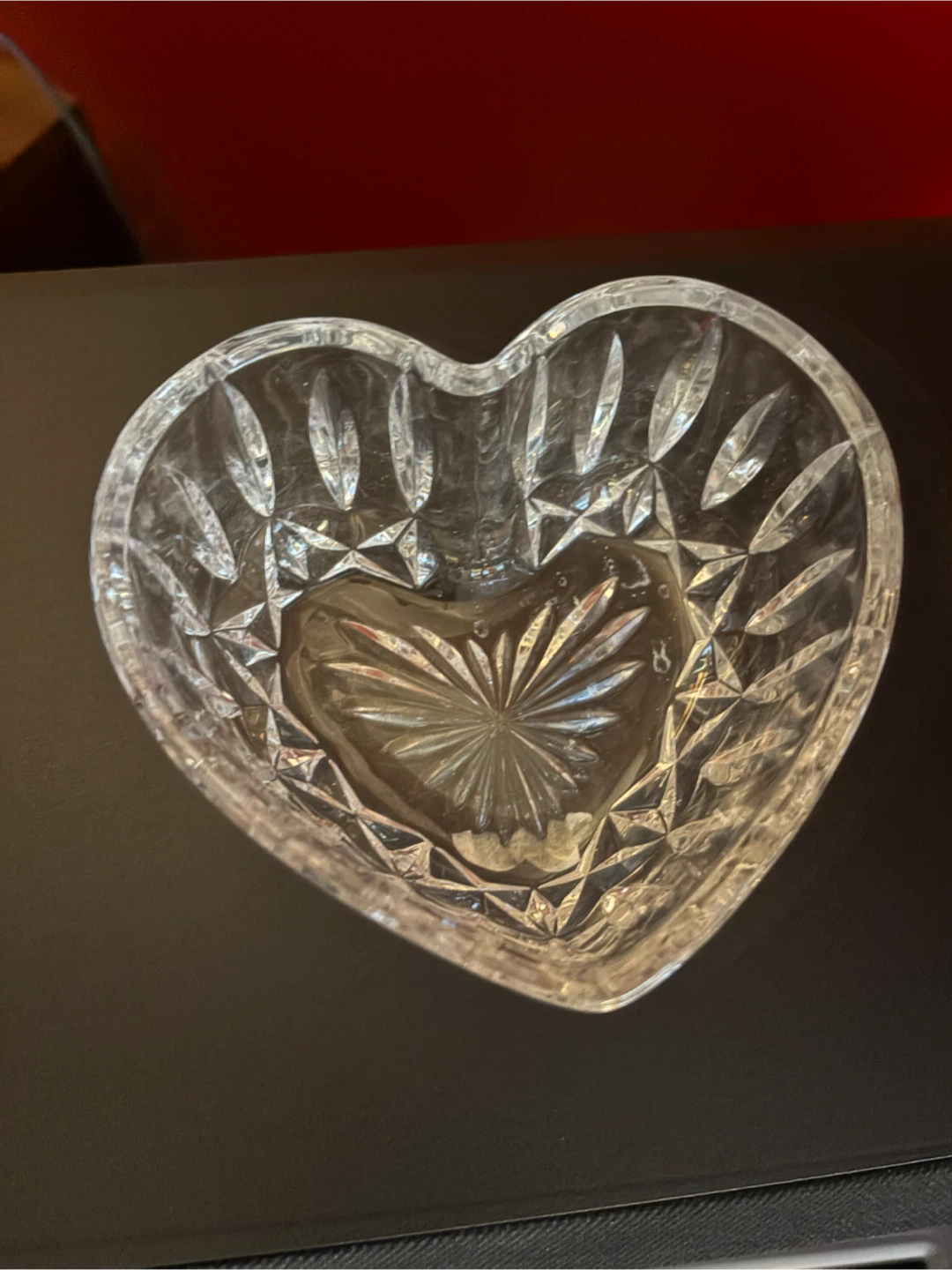 Vintage FTD Germany Lead Crystal Heart-Shaped Bowl - photo 2