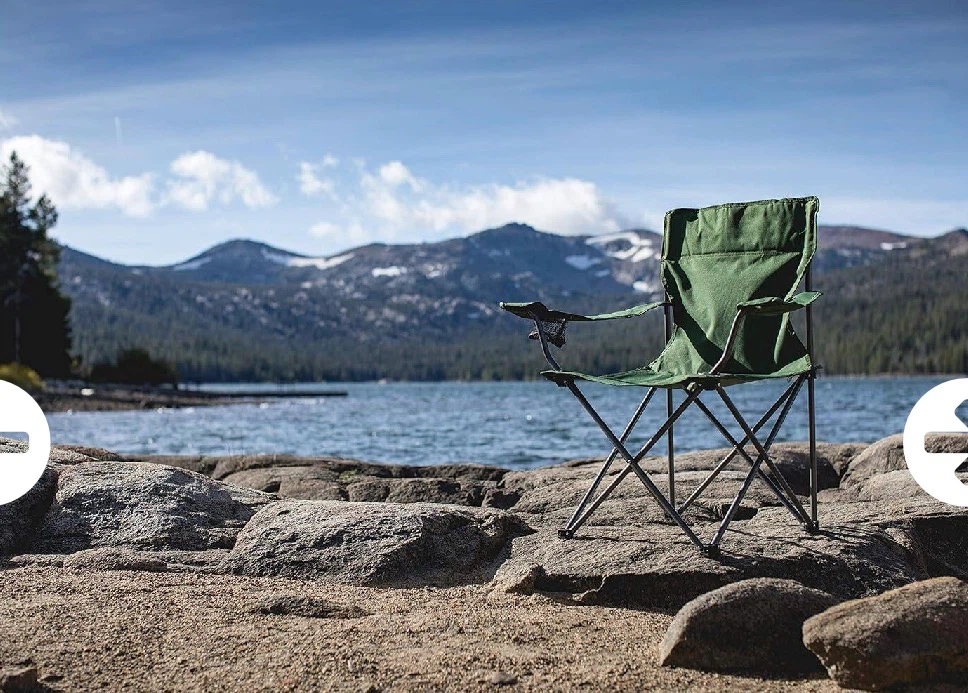 Green Folding Camping Chair with Cup Holder - photo 2