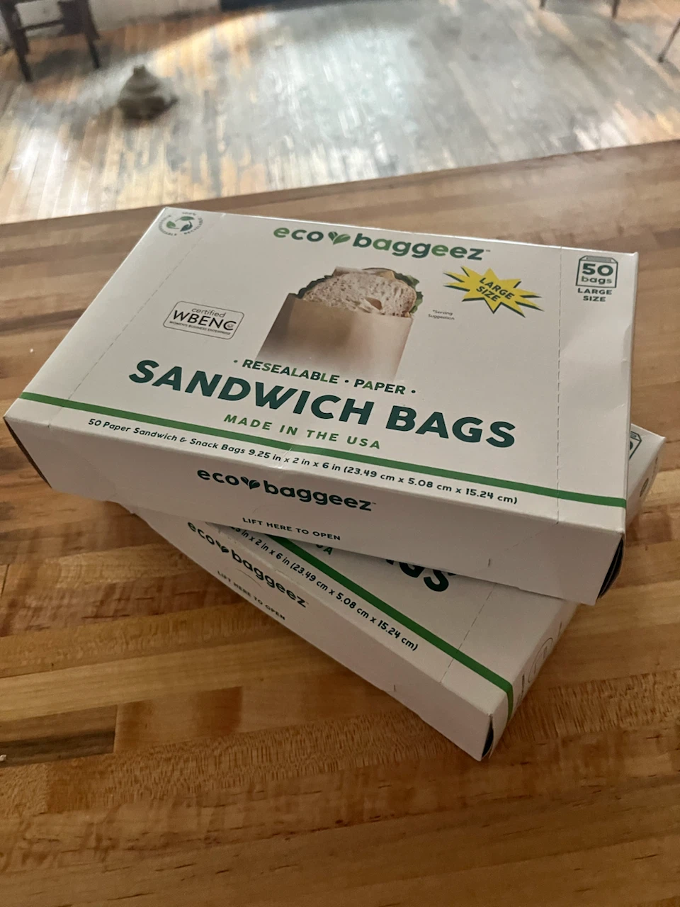 EcoBaggeez Large Sandwich Bags - 50 Count