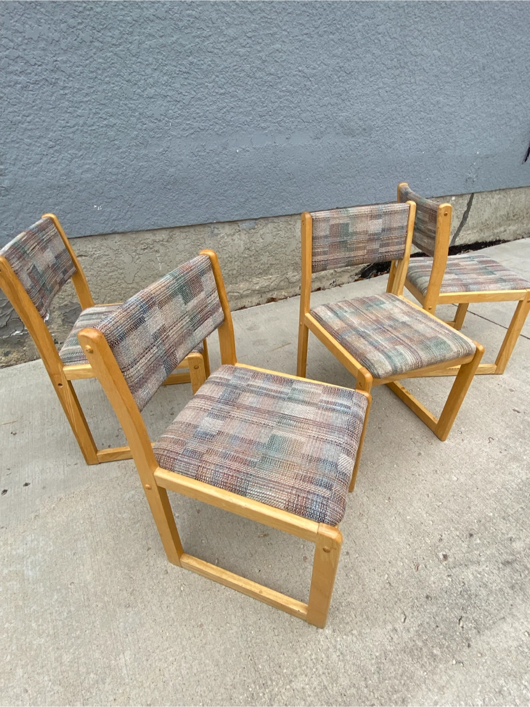 Set of 4 MCM OakWood Dining Chairs