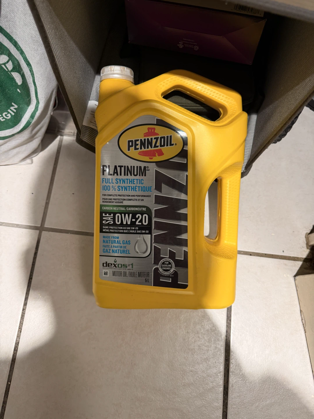 Pennzoil Platinum Full Synthetic 0W-20 Motor Oil - 5L