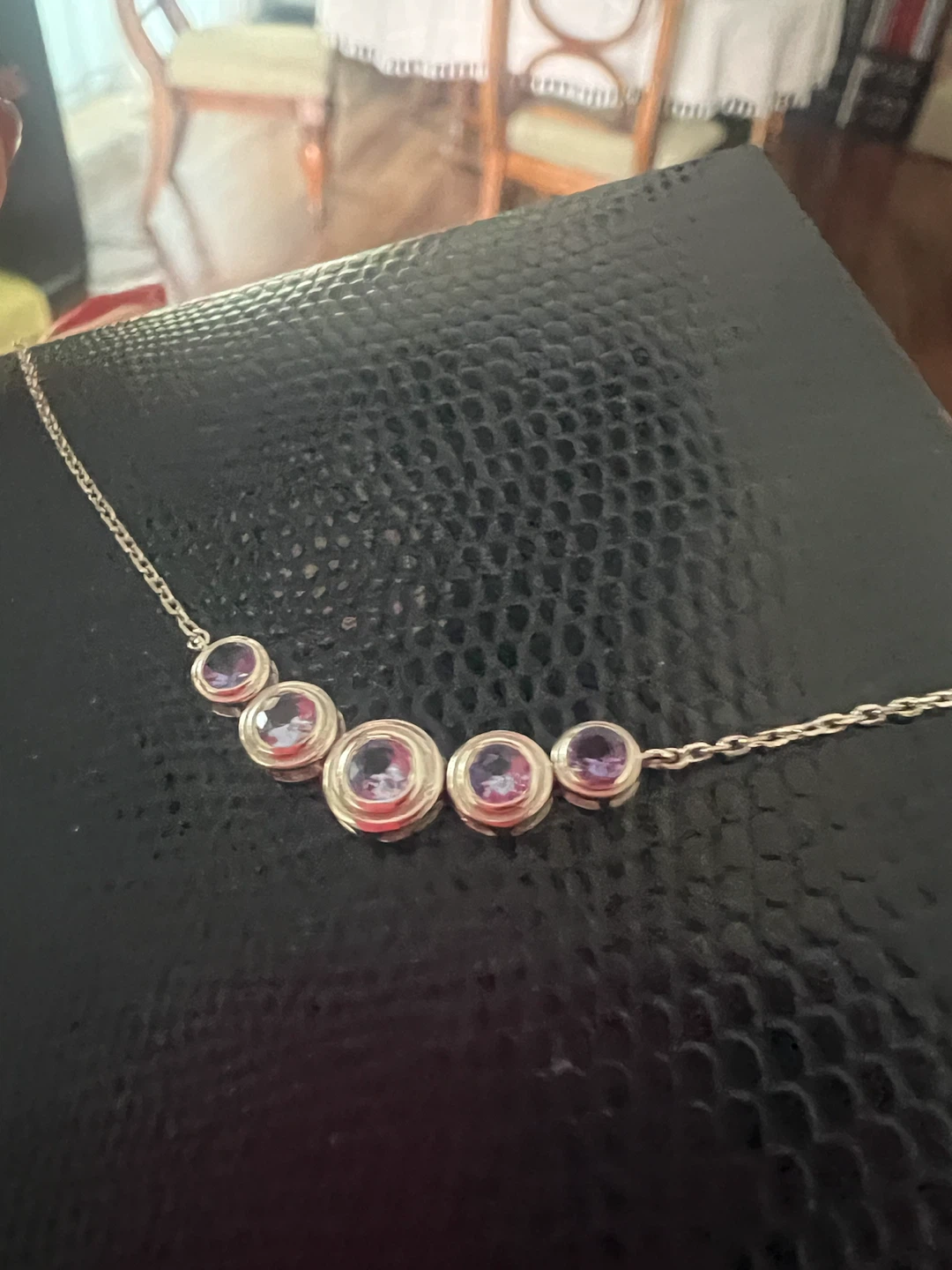 14K White Gold Natural Tanzanite Necklace - photo 2