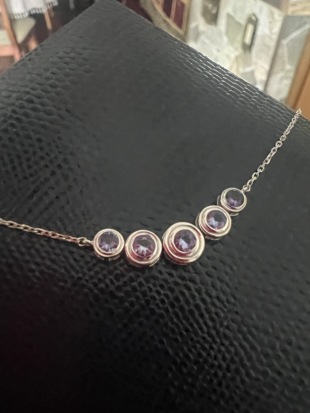 14K White Gold Natural Tanzanite Necklace - photo 3