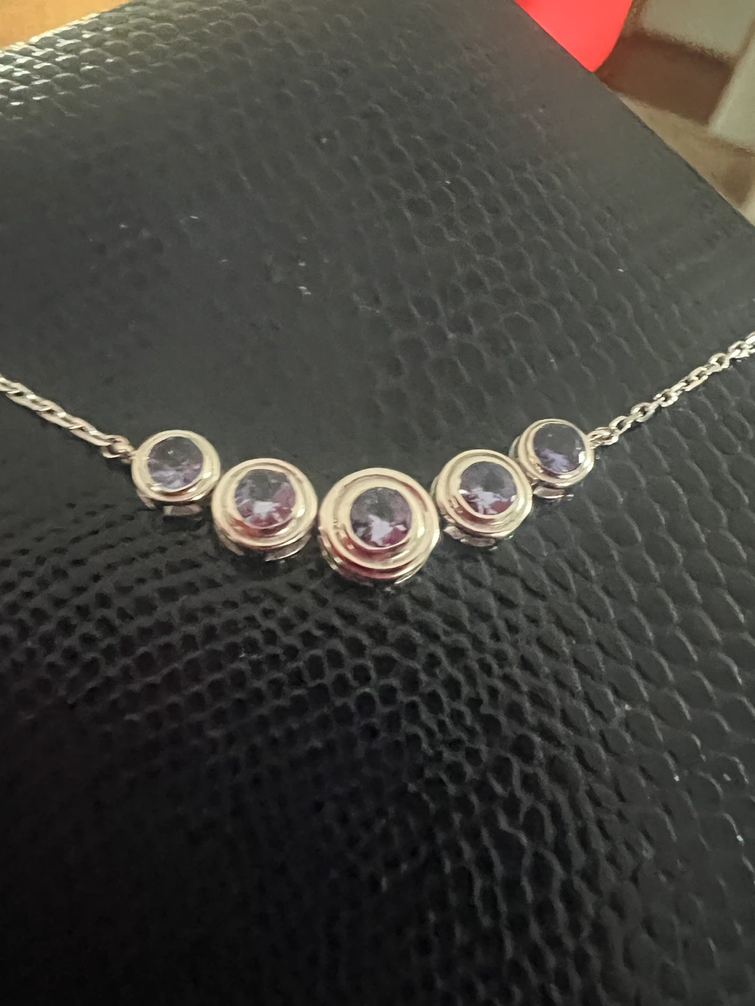 14K White Gold Natural Tanzanite Necklace - photo 4