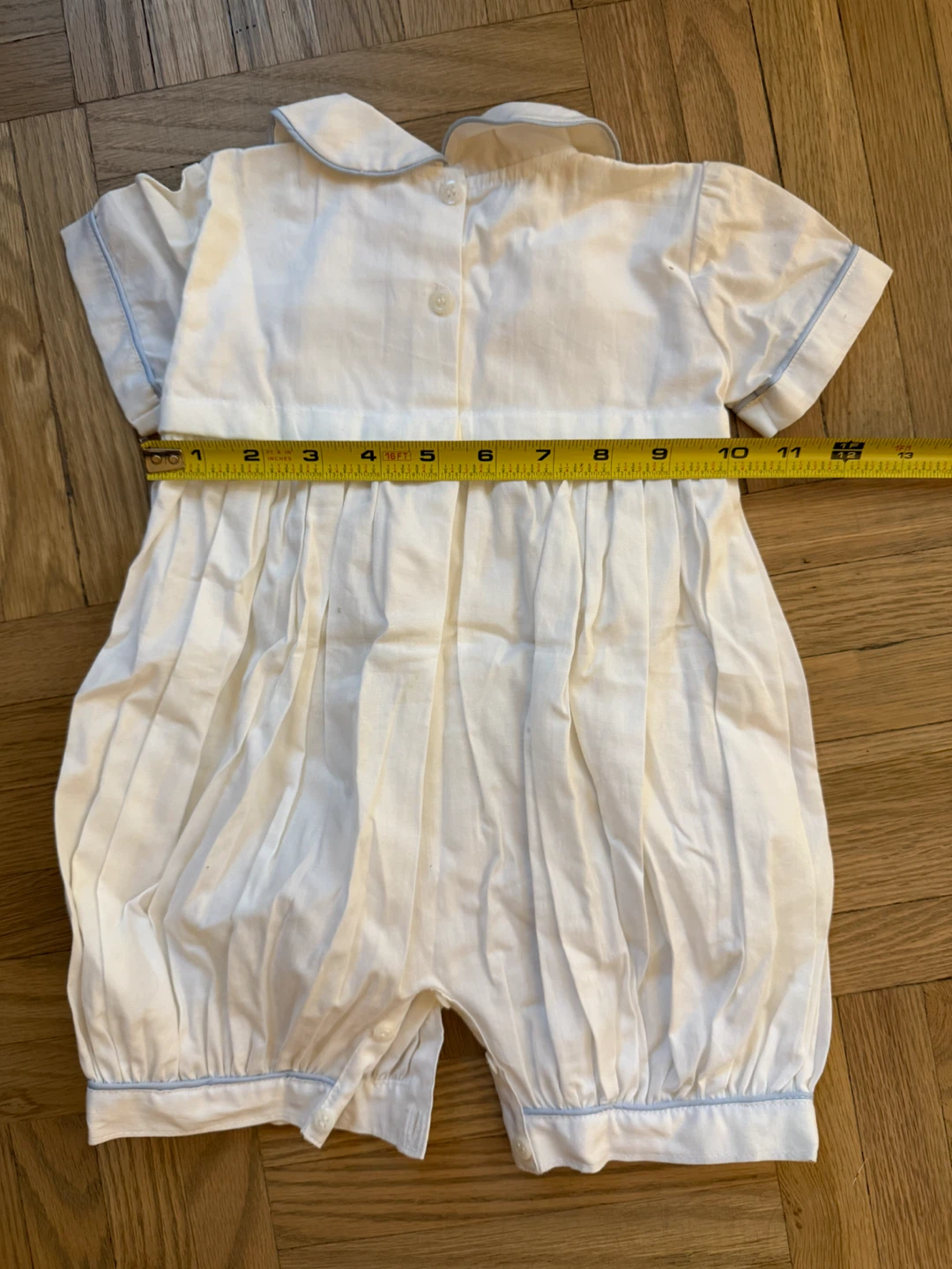 Brand New White Smocked Romper with Sailboats - Size 12 Months - photo 4